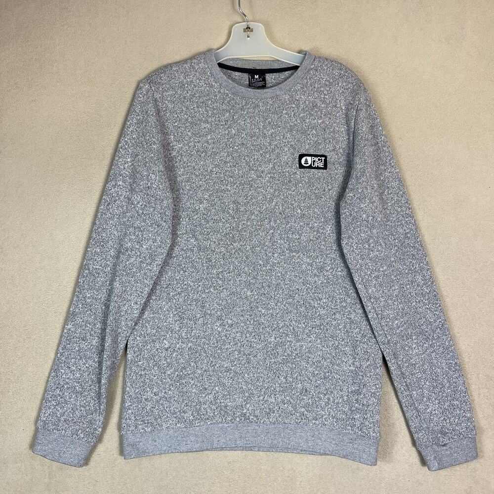 Picture Sweater Mens M Gray Organic Tofu Knit Durable Pill Resistant Crew Neck‎